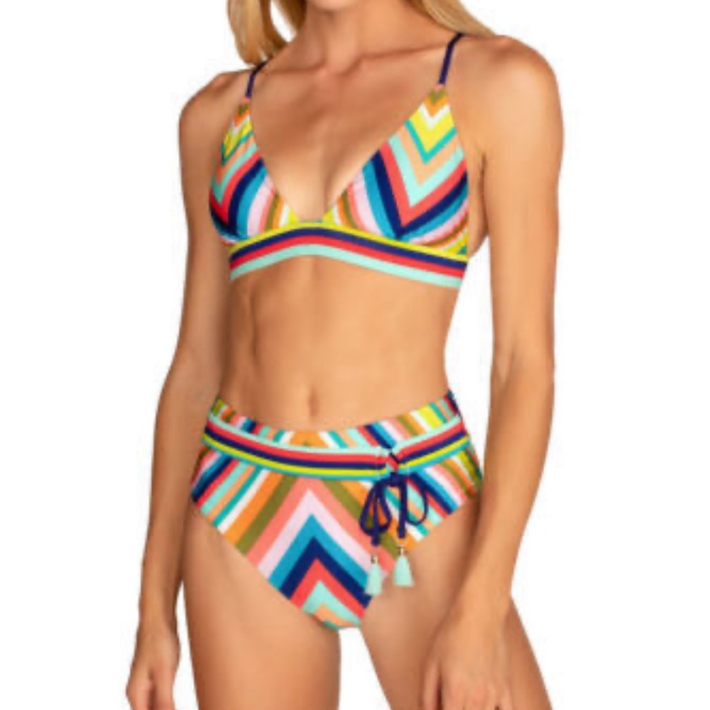 TRINA TURK Aveiro Bikini 2 piece Set Size‎ 6 Top & Size 8 Bottoms Chevron